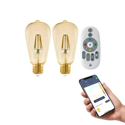 Abbildung von Eglo 12256 Connect Z LED Leuchtmittel E27 weiss L:14.2cm Ø:6.4cm dimmbar 2200K extra warmweiß mit Fernbedienung