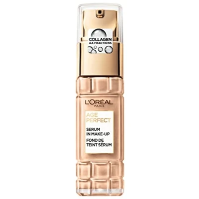 Abbildung von L&#039;Oréal Paris Serum in Make up Für reife Haut, Flüssige Foundation mit LSF 24, einen strahlenden Teint, Age Perfect, Nr. 180 Golden Beige, 1 x 30ml