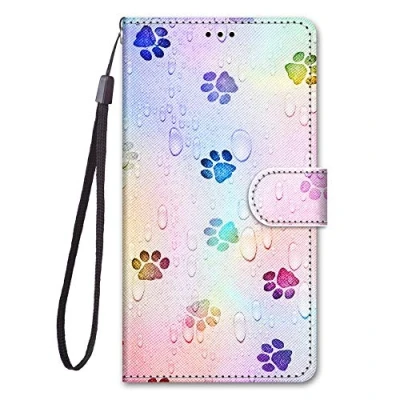 Abbildung von Nodigo EU Kompatibel für Samsung Galaxy A05S Leder Hülle Magnetisch Kickstand mit Kartenfach Tier Muster Motiv Lustig Design Hüllen Handyhülle Tasche Case Fußabdruck