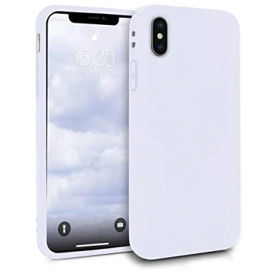 Abbildung von MyGadget Hülle kompatibel mit iPhone XS Max robuste Handyhülle TPU Case Slim Silikonhülle Back Cover Kratzfest Schutzhülle matt Weiß
