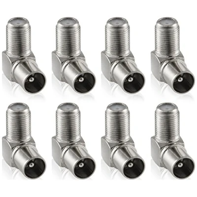 Abbildung von POPPSTAR 8X SAT Winkel Adapter (Antennen Winkeladapter 90 Grad gewinkelt) (Coax F Buchse auf IEC Antennenstecker) Winkelstecker für Koaxialkabel Antennenkabel