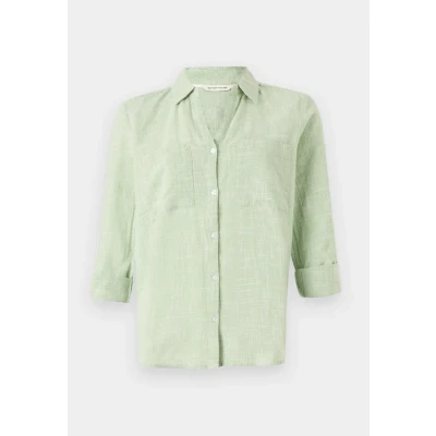 Abbildung von TOM Tailor SLUB Structure Hemdbluse, Damen, Größe: 44, True green