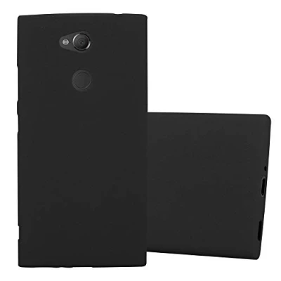 Abbildung von Cadorabo Hülle kompatibel mit Sony Xperia XA2 Schutzhülle TPU Silikon Case Frost Design Slim Kratzfest Weiche Gummi Rundumschutz für in Schwarz