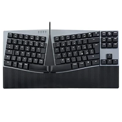Abbildung von Perixx PERIBOARD 335RD Kompakte ergonomische mechanische Tastatur mit Kabel Rote Lineare Schalter niedrigem Profil Programmierbare Funktionen Makrotasten Kompatibel Windows und Mac OS