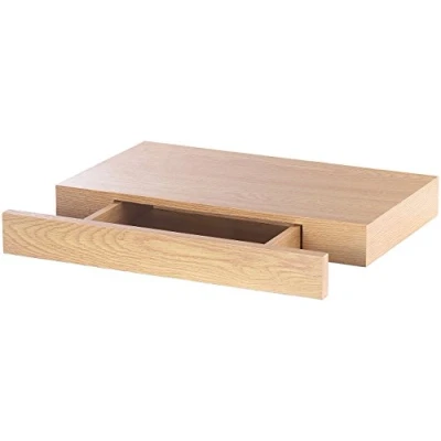 Abbildung von Carlo Milano Regal: Wandregal mit versteckter Schublade, 40 x 5 25 cm, Nussbaum Optik (verstecktes Regal, verstecktes Bücherregal, Geheimverstecke)