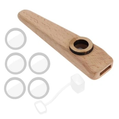 Abbildung von LT Easiyl 1 Satz Holz Kazoo Orff Instrumente Musikalischer Partner für Gitarre Ukulele Violine Klavierbegleitung mit Membran, 103 x 25 15 mm