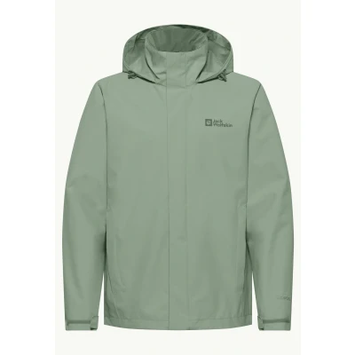 Abbildung von Jack Wolfskin Trailtime Regenjacke / wasserabweisende Jacke, Herren, Größe: Small, Eucalyptus