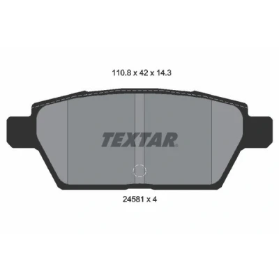 Abbildung von TEXTAR 2458102 Bremsbelagsatz nicht für Verschleißwarnanzeiger vorbereitet MAZDA: 6 Limousine, Station Wagon, Hatchback, FORD: Fusion Limousine