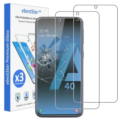 Abbildung von ebestStar kompatibel mit Samsung Galaxy A40 Panzer Schutz Glas (x3 Stück) SM A405F Schutzfolie, 9H gehärte Schutzglas, HD Displayschutz, Ultrabeständig