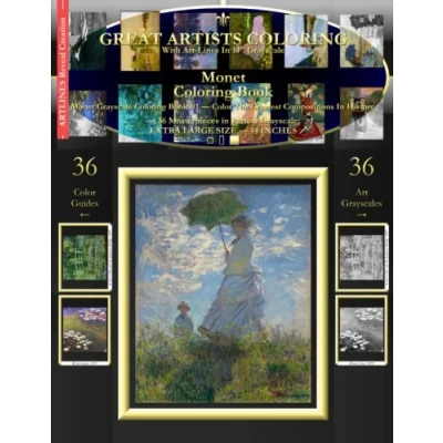 Abbildung von Monet Coloring Book: Grayscale Book #1 Color The Greatest Compositions In History