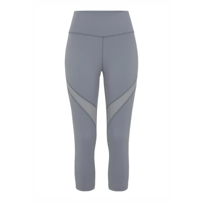 Abbildung von Lascana Active Capri 3/4 Sporthose, Damen, Größe: 32/34, Blau grau
