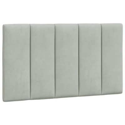 Abbildung von vidaXL Kopfteil Kissen Hellgrau 80 cm Samt, (1 St)