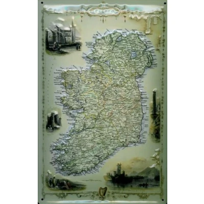 Abbildung von Buddel Bini Versand Blechschild Nostalgieschild Ireland Landkarte Irland Retro Schild
