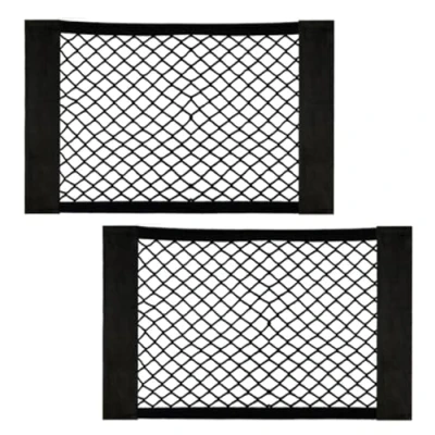 Abbildung von Kofferraum Netztasche Auto Gepäcknetz, Universal Kofferraumnetz Schutznetz Elastisch Aufbewahrung Netz Mit Klettverschluss für Auto/SUV Gepäcknetz aus Nylon (40x25cm（2 Stück）)