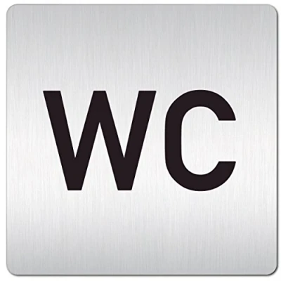 Abbildung von Türschilder24 XXL Schild Türschild 125 x mm WC Toiletten 1,5 Aluminium Vollmaterial 100% Made in Germany (WC Text)