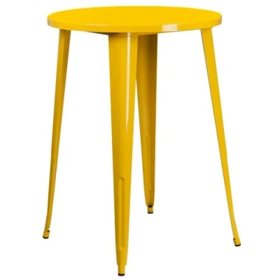 Abbildung von Flash Furniture Philip Stehtisch für drinnen und draußen, 76,2 cm, rund, Gelb