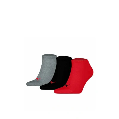 Abbildung von PUMA Unisex Plain Sneaker Sock, Black/red New, 35/38 (3er Pack)