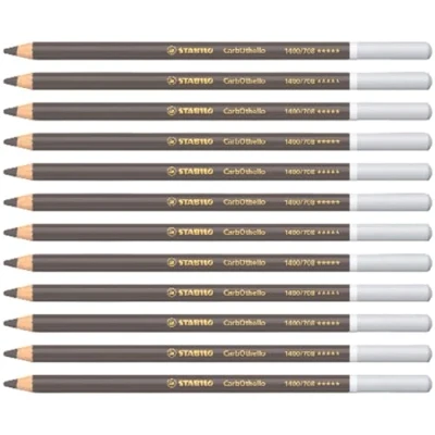 Abbildung von Pastellkreidestift STABILO CarbOthello 12er Pack warmgrau 5w
