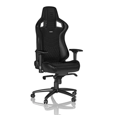 Abbildung von noblechairs Epic Gaming Stuhl Bürostuhl Schreibtischstuhl Echtleder Inklusive Kissen Schwarz