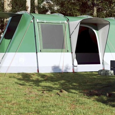 Abbildung von vidaXL Tunnelzelt, Campingzelt für 4 Personen Wasserdicht, Outdoor Zelt mit Abnehmbarem Überzelt Insektenschutz, Familienzelt Leicht Tragbar, Grün