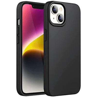 Abbildung von Verco Kompatibel mit iPhone 14 Hülle, Matte Rückschale Schutzhülle für (6.1 Zoll) Case Silikon Handyhülle Schwarz