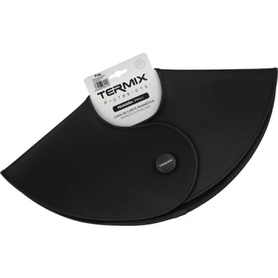 Abbildung von Termix magnetischer, professioneller Schneideumhang für den Friseursalon. Professionelles Friseurzubehör aus PVC und Polyester Mischgewebe. Kleine Größe. Farbe: Schwarz.