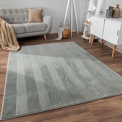 Abbildung von Paco Home Teppich &quot;Haarlem 941&quot;, rechteckig, Kurzflor, Uni Farben, Hoch Tief Effekt, geometrisch, weich &amp; kuschelig