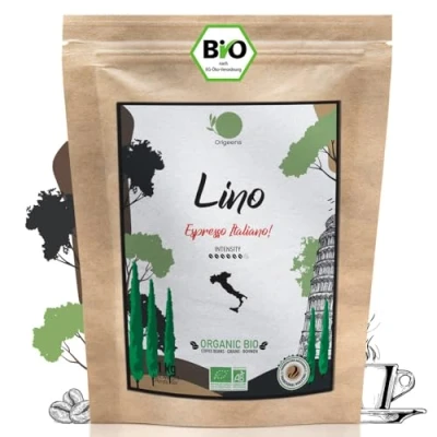Abbildung von ORIGEENS Bio Espresso Bohnen 1kg Italienischer Kaffee Ganze 80% Arabica 20% Robusta Kaffeebohnen Espresso, Traditionelle Röstung