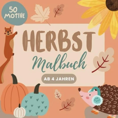Abbildung von Herbst Malbuch für Kinder Kritzelbuch ab 4 Jahre: Zeitvertreib und Geschenkidee den