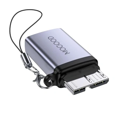 Abbildung von MOGOOD USB C Buchse auf Micro B Stecker Daten Aufladen Adapter, Ladekonverter Adapter für Externe Festplatte SSD Laufwerk, Digitalkamera, Telefon(1 Pack)