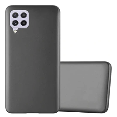 Abbildung von Cadorabo Hülle kompatibel mit Samsung Galaxy A22 4G M22 M32 Schutzhülle TPU Silikon Case Metallic Design Slim Kratzfest Weiche Gummi Rundumschutz für in Grau