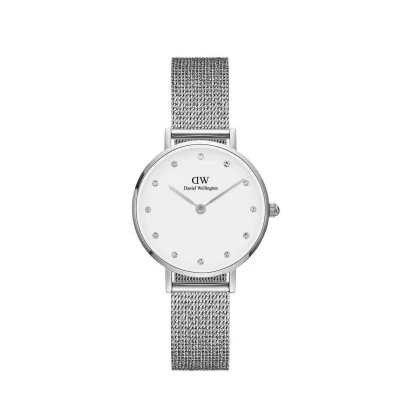 Abbildung von Daniel Wellington Petite Pressed Lumine Uhr silvercoloured, Damen, Größe: 28, Silver coloured