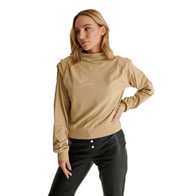 Abbildung von NA KD Damen Detailed Hoodie Sweatshirt, grün, L