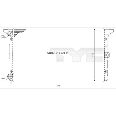 Abbildung von TYC 737 0014 Kühler, Motorkühlung 646 378 34 Schaltgetriebe Kühlrippen mechanisch gefügt VOLKSWAGEN: Sharan I, FORD: Galaxy Mk1 MPV, SEAT: Alhambra I