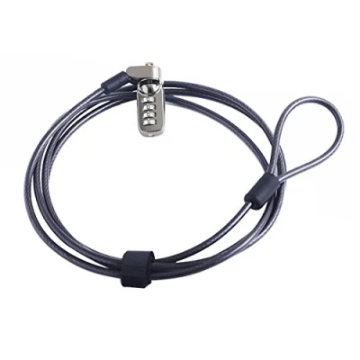 Abbildung von CaLeQi Kombination Security Lock Kabel für Notebook Laptop PC Computer LCD Monitor 2 m schwarz (1pcs)