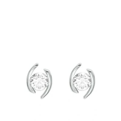 Abbildung von Amor Ohrstecker 925 Sterling Silber Damen Ohrschmuck, mit Zirkonia synth., 0,7 cm, Silber, Kommt in Schmuck Geschenk Box, 9139354