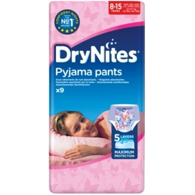 Abbildung von Huggies DryNites Nachtwindeln bei Bettnässen, für Mädchen 8 15 Jahre (27 57 kg) 9 Stück