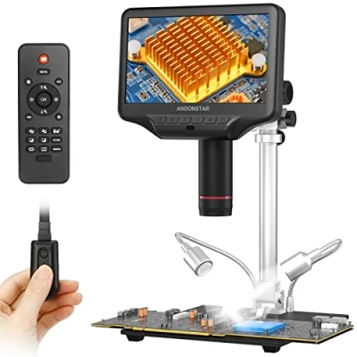 Abbildung von Andonstar AD407 Pro 3D HDMI Löten Digital Mikroskop, 4MP 2160P UHD Video Record, 7 Zoll Einstellbarer LCD Bildschirm USB Elektronische Mikroskope für Reparatur, Leiterplatte, SMT SMD DIY