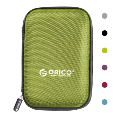 Abbildung von ORICO Festplattentasche 2,5 Zoll HDD SSD Case mit Innengröße 140x90x25mm zum Organisieren von 2,5&#039;&#039; Festplatten und Computer Zubehör,Grün(PHD 25)