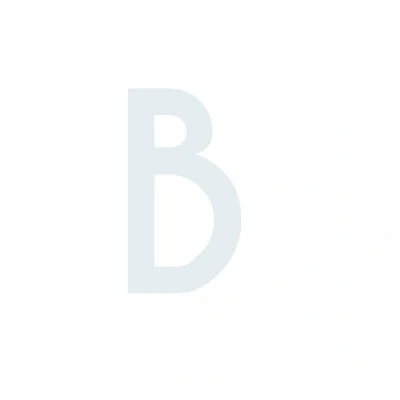 Abbildung von Buchstaben Aufkleber, wetterfest, einzelner Buchstabe B, weiß, 10 cm (100mm) großgeschrieben