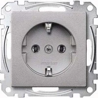 Abbildung von Schneider Electric Merten MEG2301 0460 Schuko Steckdose, Schutzkontaktsteckdose, Stecklemme, Aluminium, Made in Germany