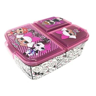 Abbildung von Theonoi Kinder Brotdose Lunchbox Sandwichbox mit Fächern Brotbox Unterteilung aus Kunststoff BPA frei (LOL L.O.L.)