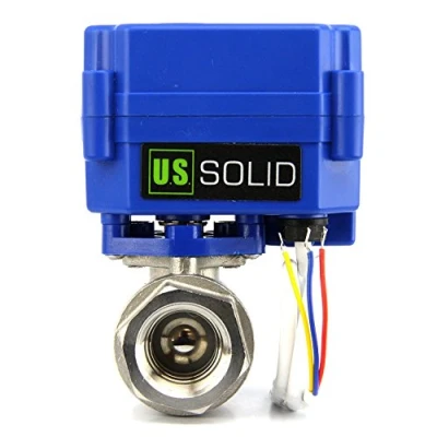 Abbildung von U.S. Solid 1/4&quot; 2 Wege Motorkugelhahn Edelstahl Elektrische Zonenventil DN8, 9 24V AC/DC, 3 Drähte