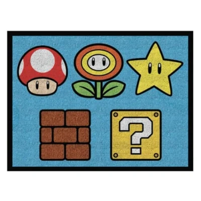 Abbildung von Franco Super Mario Kinderzimmerteppich, rutschfest, 175,3 x 132,1 cm, offizielles Lizenzprodukt