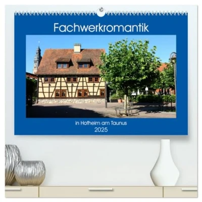 Abbildung von Fachwerkromantik in Hofheim am Taunus (hochwertiger Premium Wandkalender 2025 DIN A2 quer), Kunstdruck Hochglanz