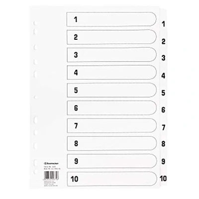 Abbildung von Soennecken Register Mylar 1605 1 10 weiß