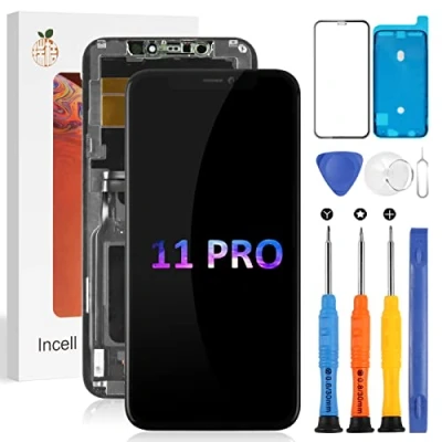 Abbildung von Ersatz Für iPhone 11 Pro Display Bildschirm Reparaturset Ersatzdisplay Replacement LCD Vormontiert Touch Screen Digitizer A2215 A2160 A2217 (Incell,Schwarz)