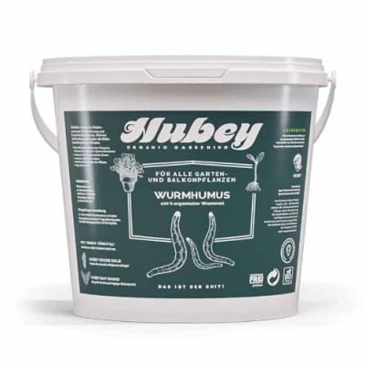 Abbildung von hubey Wurmhumus für Pflanzen (5 l) Komposterde Balkon u. Garten Natürlicher Stickstoffdünger Humus Gartenerde Bio Dünger, Universaldünger