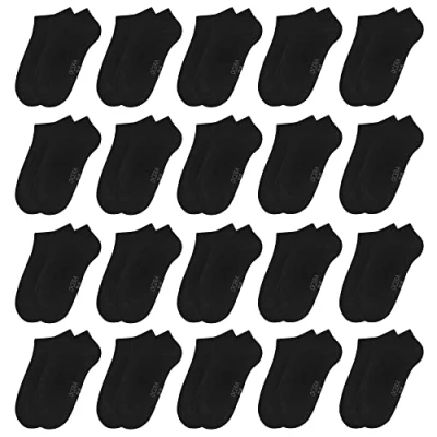 Abbildung von OCERA 20 Paar Kinder Sneaker Socken für Mädchen und Jungen Schwarz 27/30
