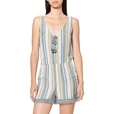 Abbildung von O&#039;Neill Damen LW Rockaway Park Jumpsuit, Einteiler, Grün All Over Print mit Pink/Lila, XS